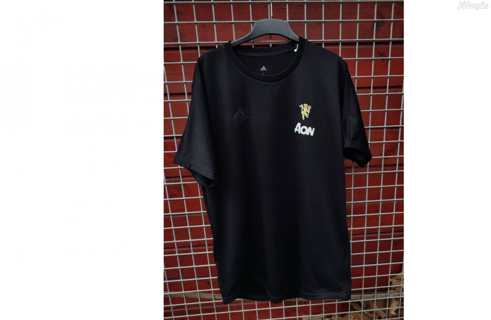 Manchester United fekete eredeti adidas póló (L)