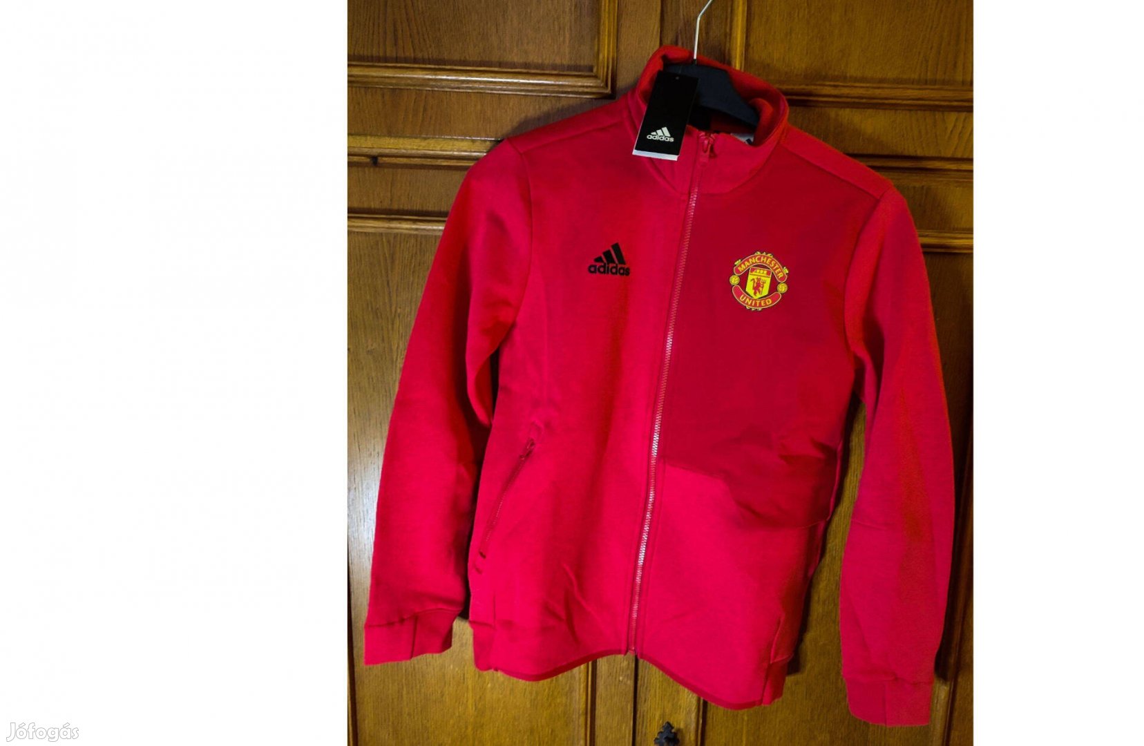 Manchester United piros eredeti adidas gyerek cipzáras dzseki (M,152)