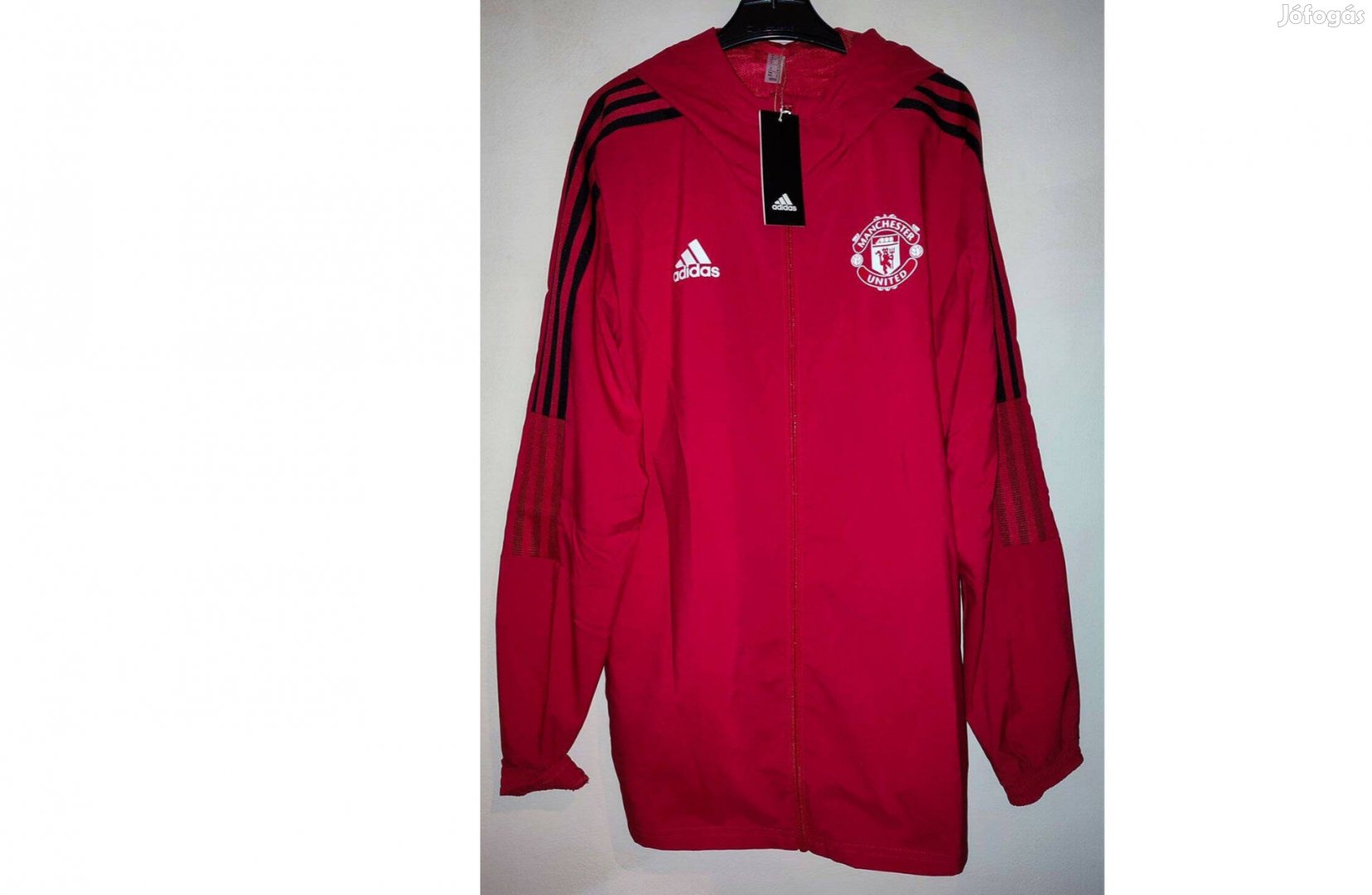 Manchester United piros eredeti adidas kapucnis dzseki (M)