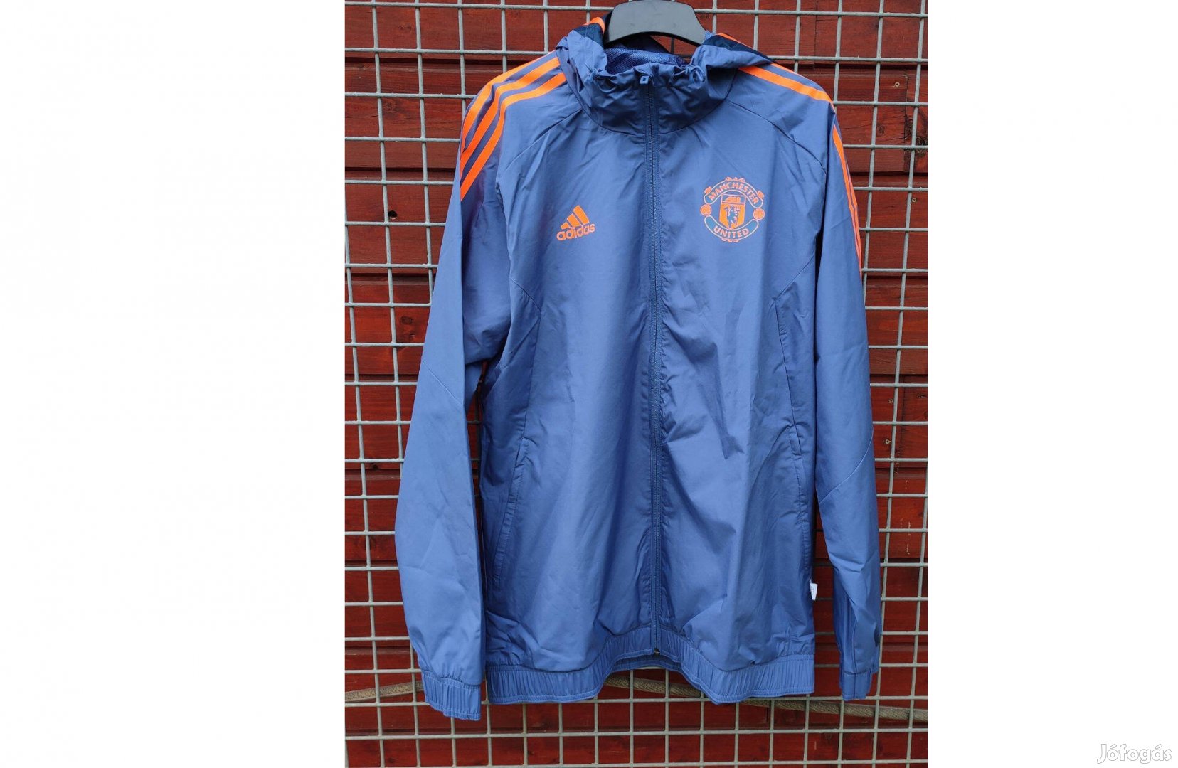 Manchester United szürkéskék eredeti adidas kapucnis széldzseki (L)