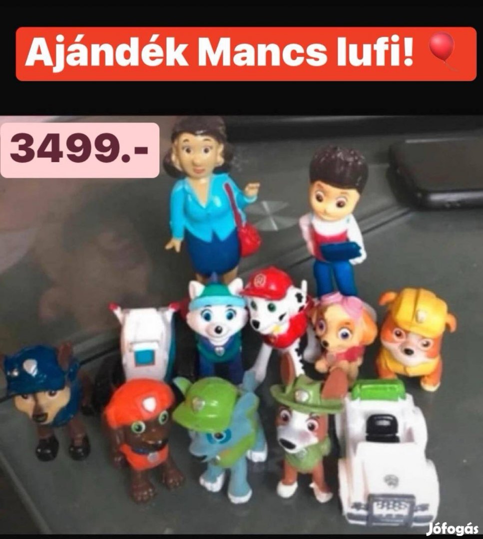 Mancs Őrjárat 12 mini figura Tortadísznek is!