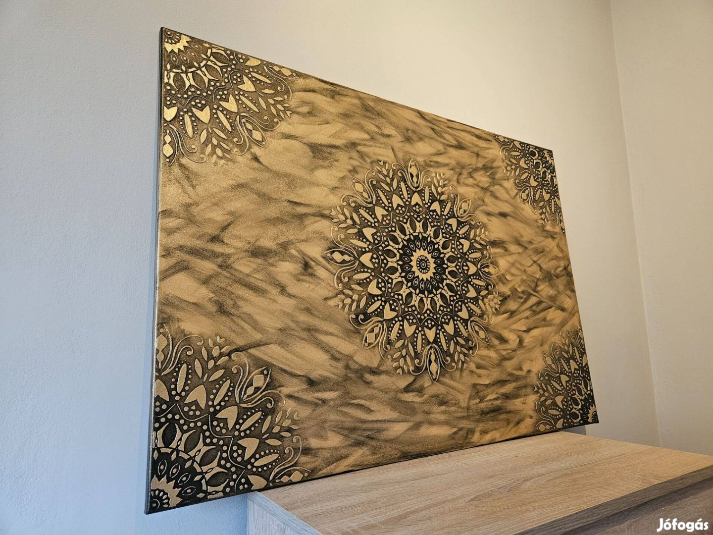 Mandala falikép, festmény 100x70cm