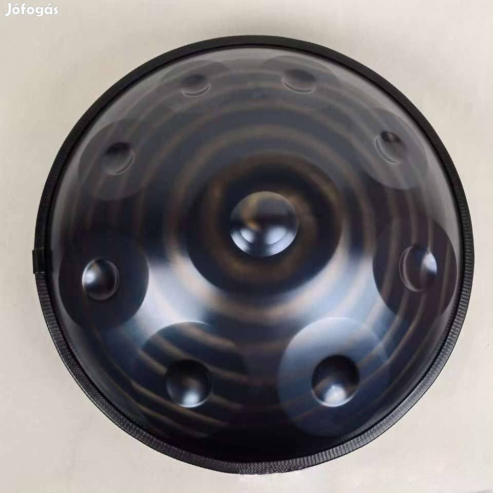 Mandala mintás acél Handpan 10 hang Arany Ajándék ütő táska állvány