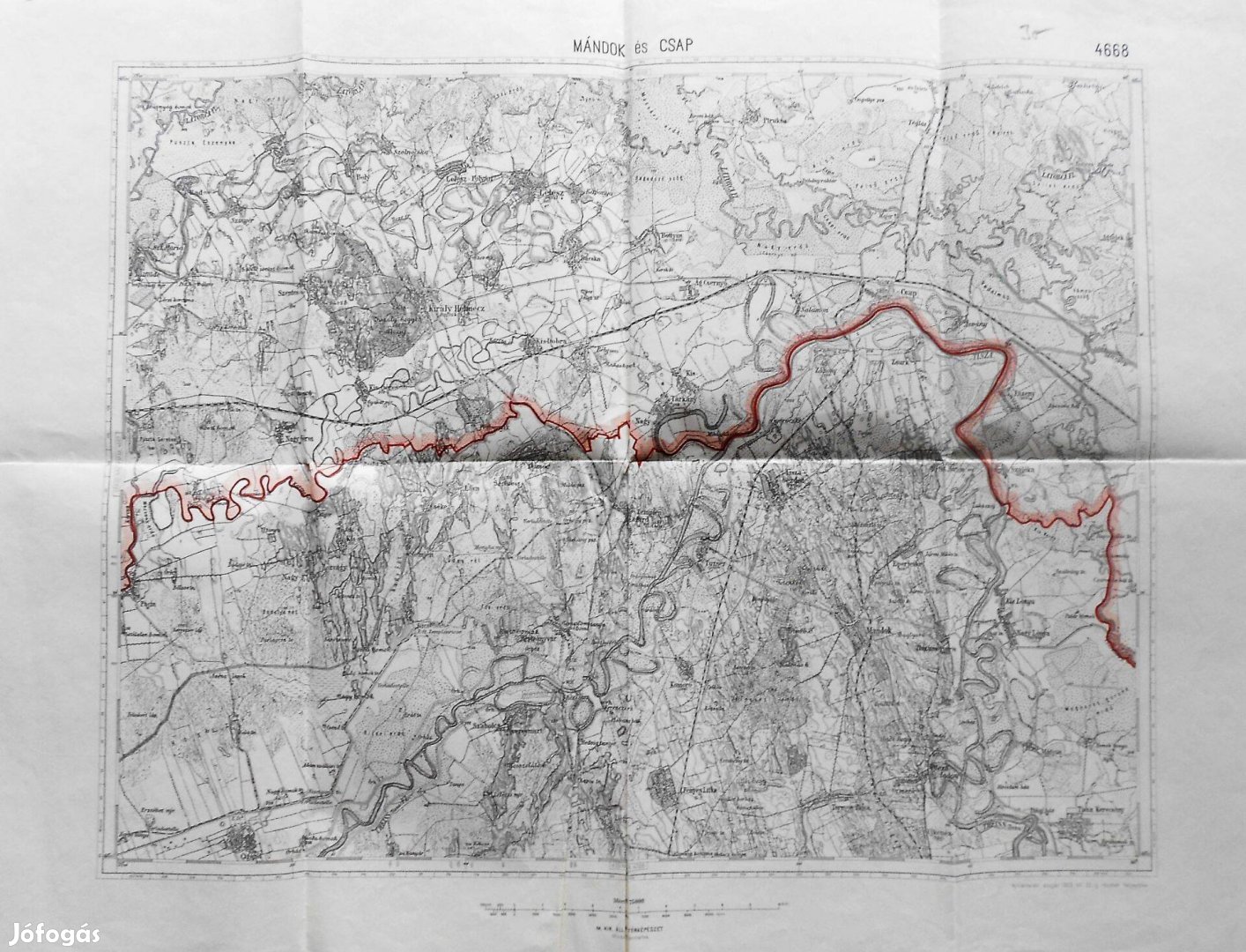 Mándok és Csap Záhony régi térkép 1925