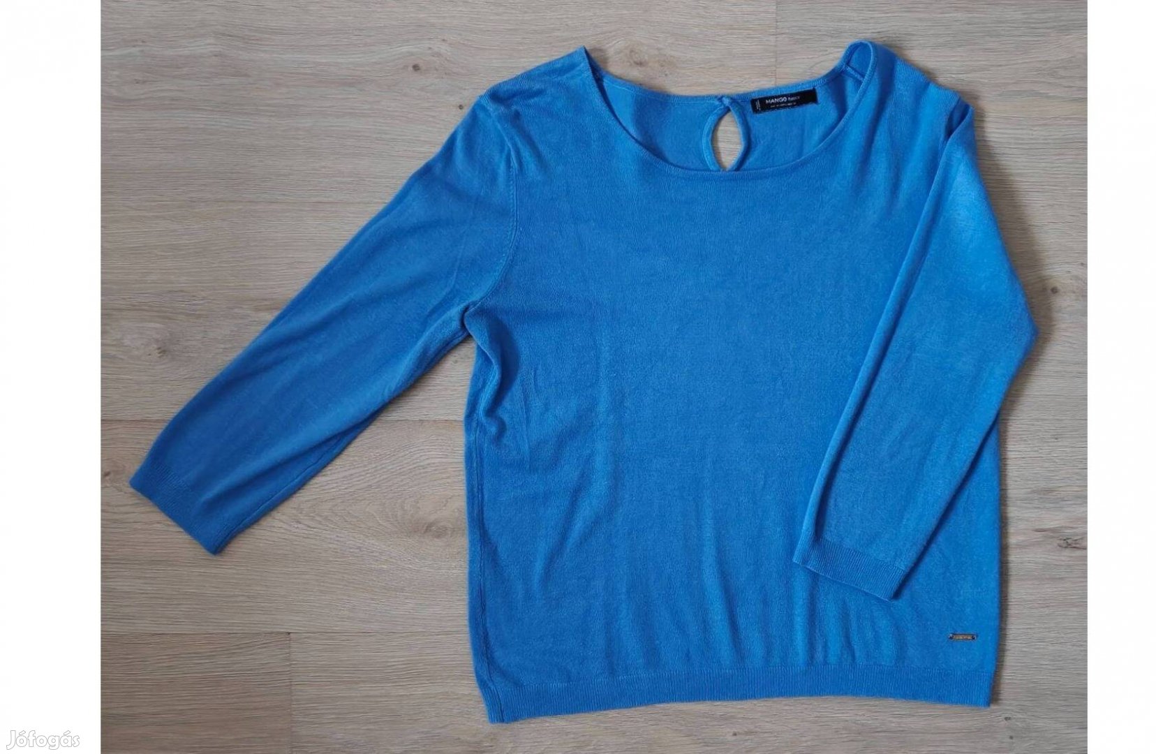 Mango Basic babakék lágy esésű hosszúujjú felső, pulóver M