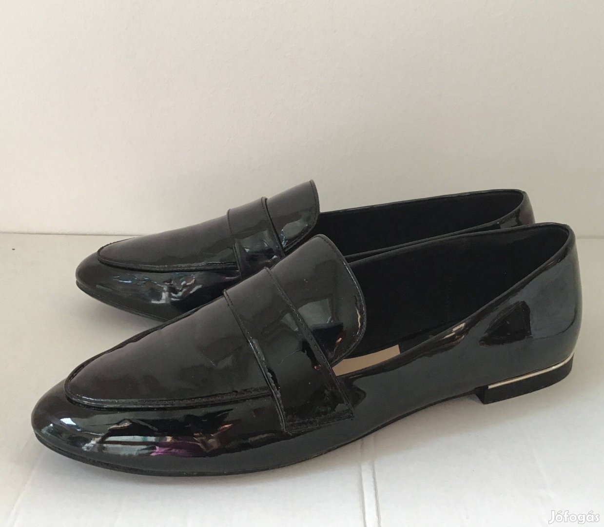 Mango Fekete belebújós cipő (loafers), nôi, 40-es