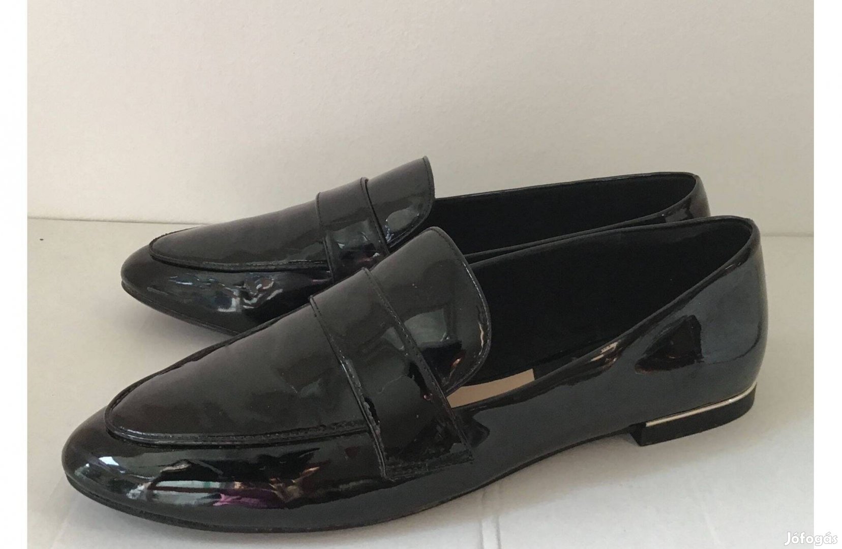 Mango Fekete belebújós cipő (loafers), nôi, 40-es