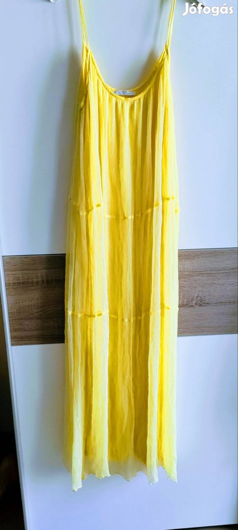 Mango hosszú nyári sárga ruha L