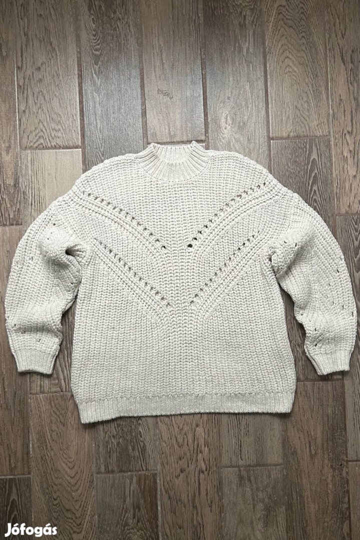 Mango kötött pulóver M Krém chunky knit