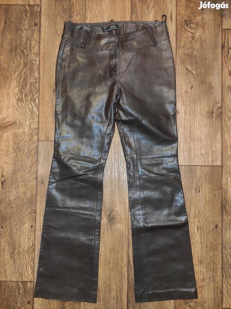 Mango sötétbarna bőr nadrág