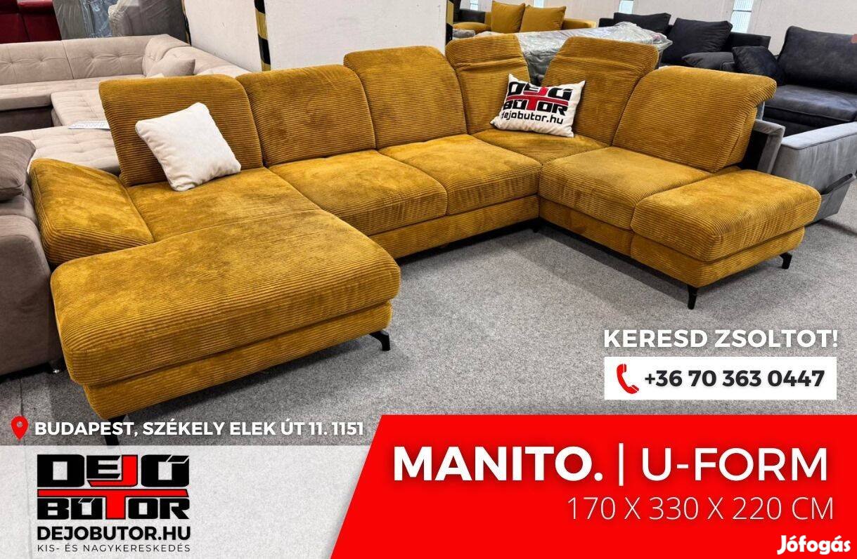 Manito kanapé sarok sárga ülőgarnitúra 170x330x220 cm ualak ágyazható