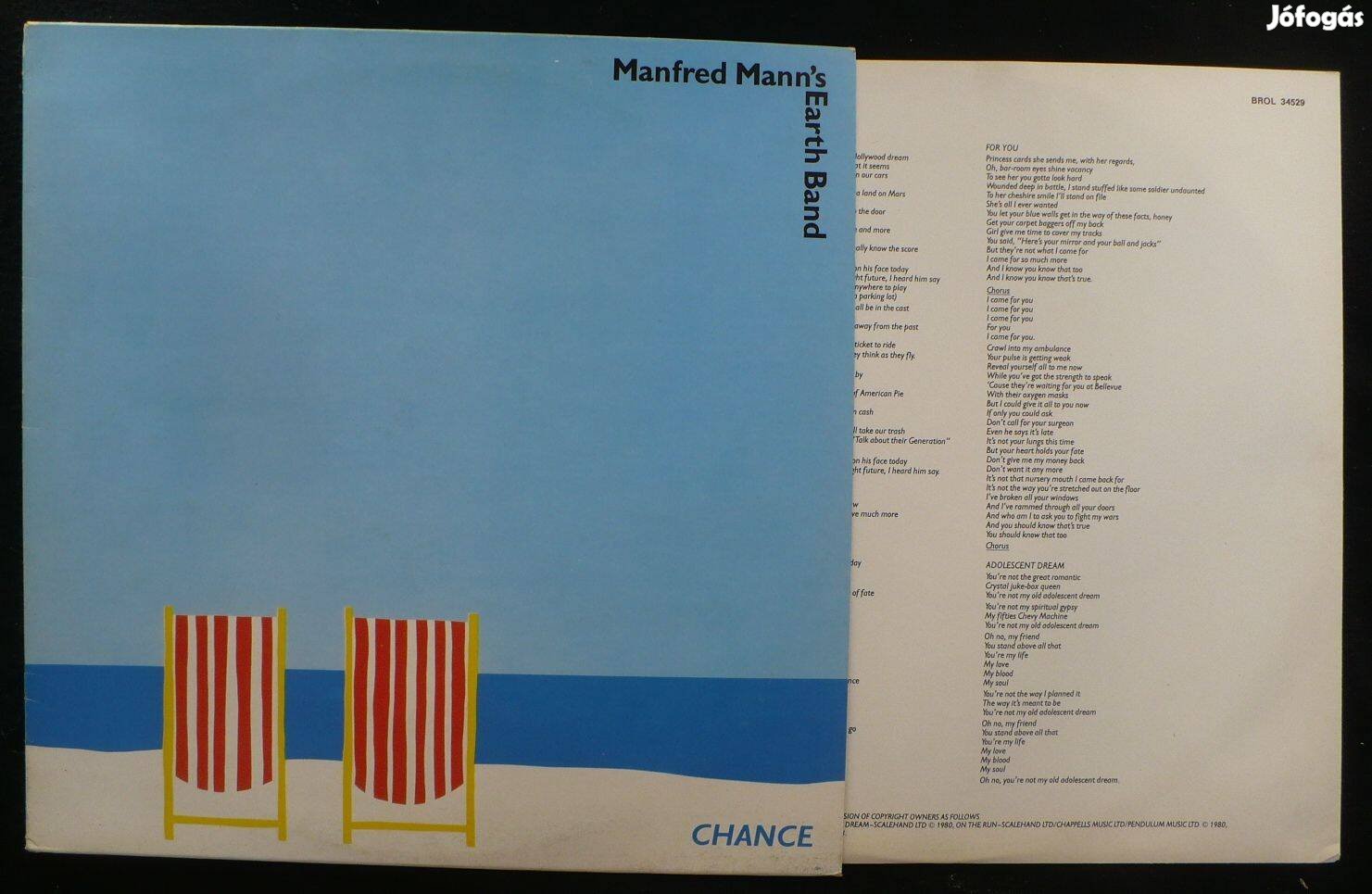 Mannfred Mann's Earth Band: Chance (újszerű spanyol nyomású hanglemez)