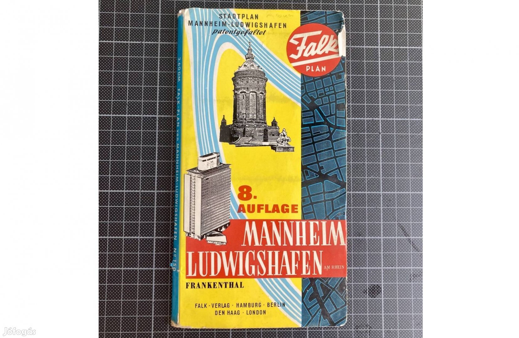 Mannheim-Ludwigshafen térkép. Falk
