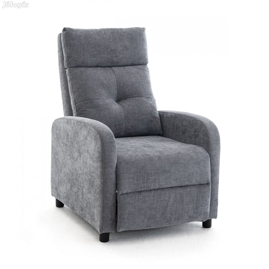 Manuális fekvőfotel, relax fotelágy push back, szürke