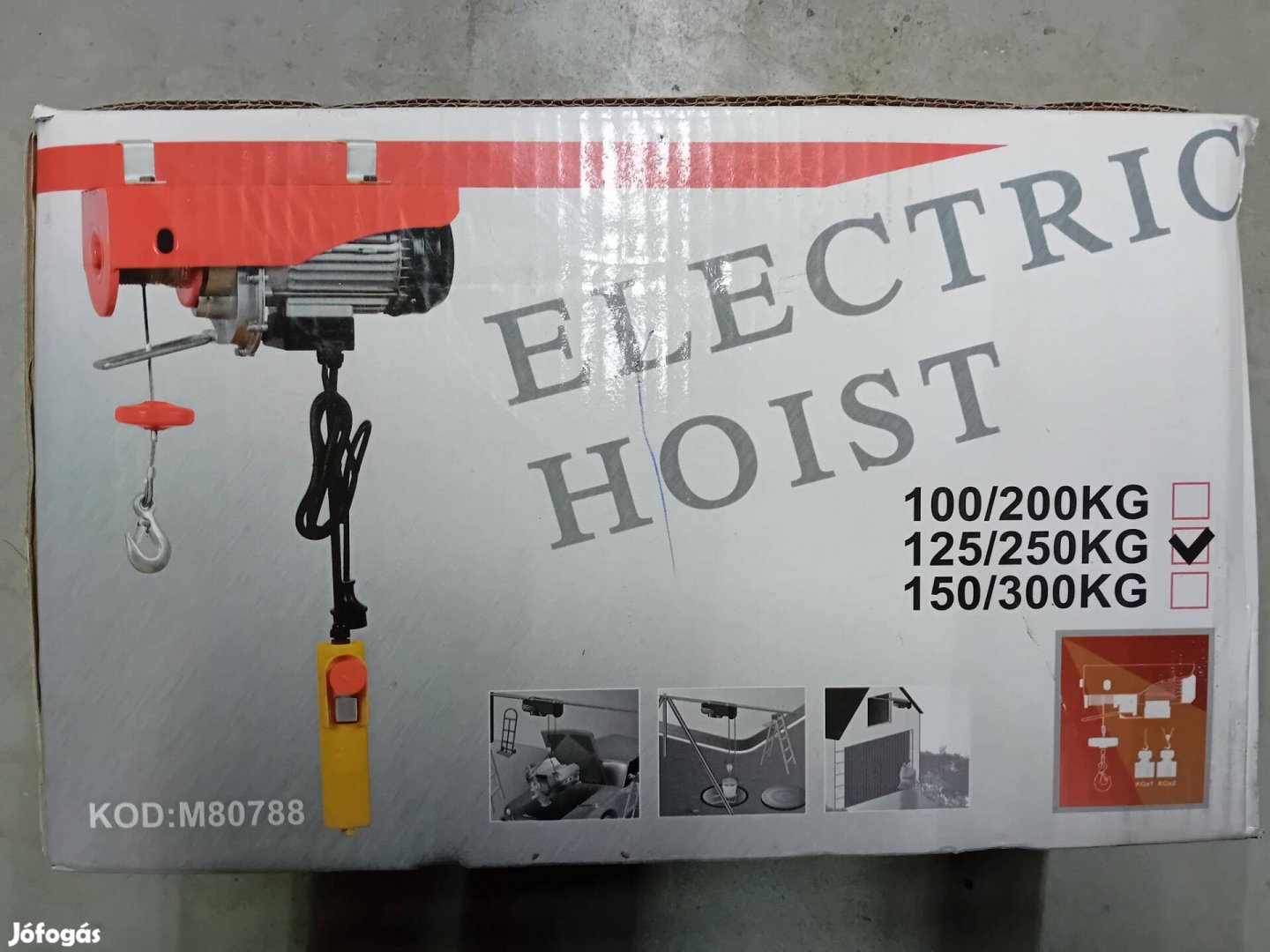 Mar-Pol Elektromos csörlő 125-250kg 500W 12mx3mm M80788