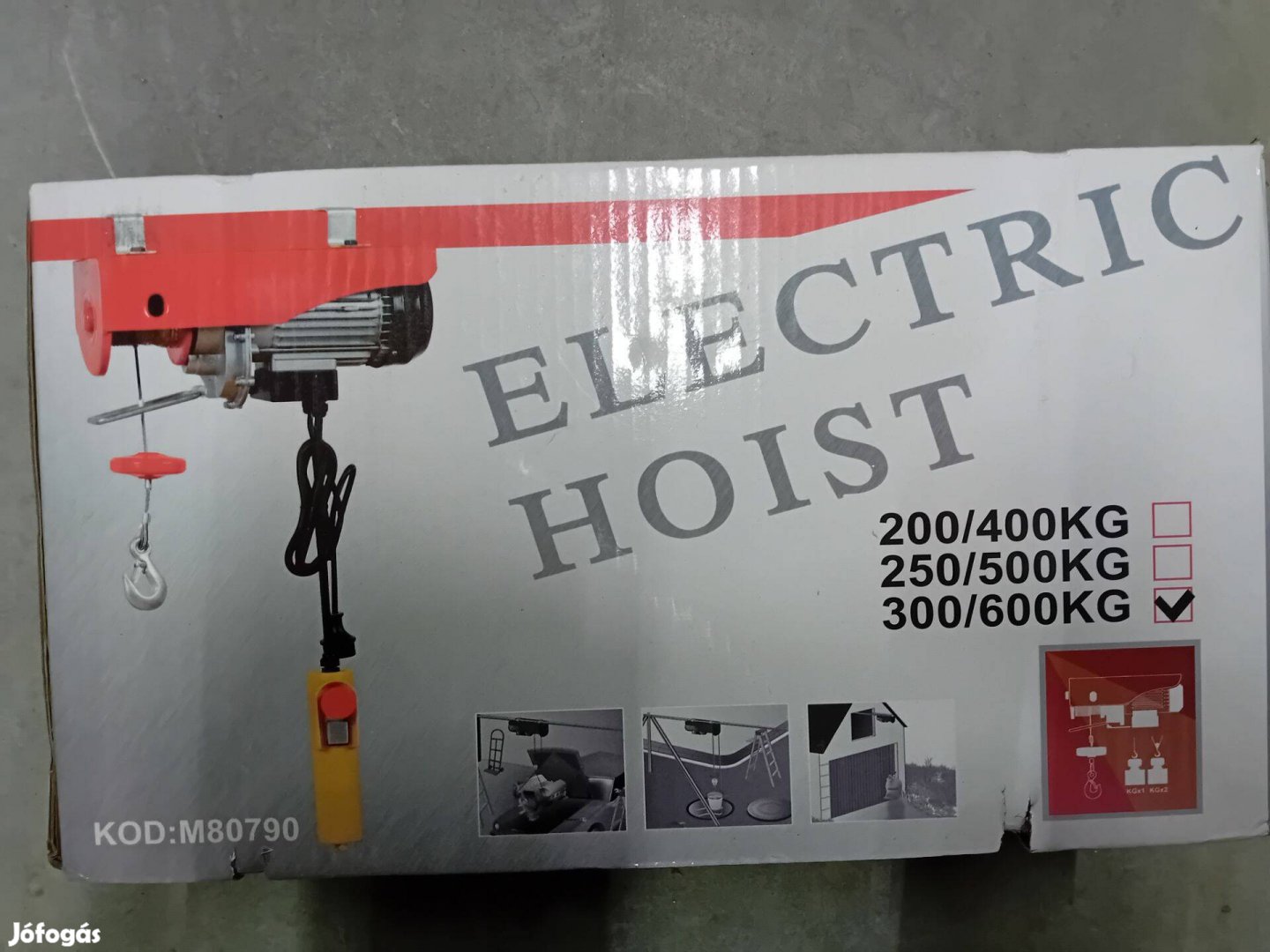 Mar-Pol Elektromos csörlő 300-600kg 1200W 12mx4.5mm M80790