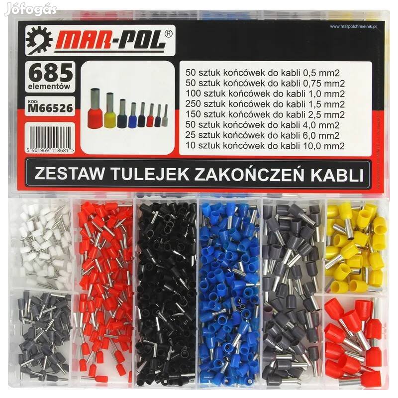 Mar-Pol kábel érvéghüvely érvég hüvely 685 db-os M66526
