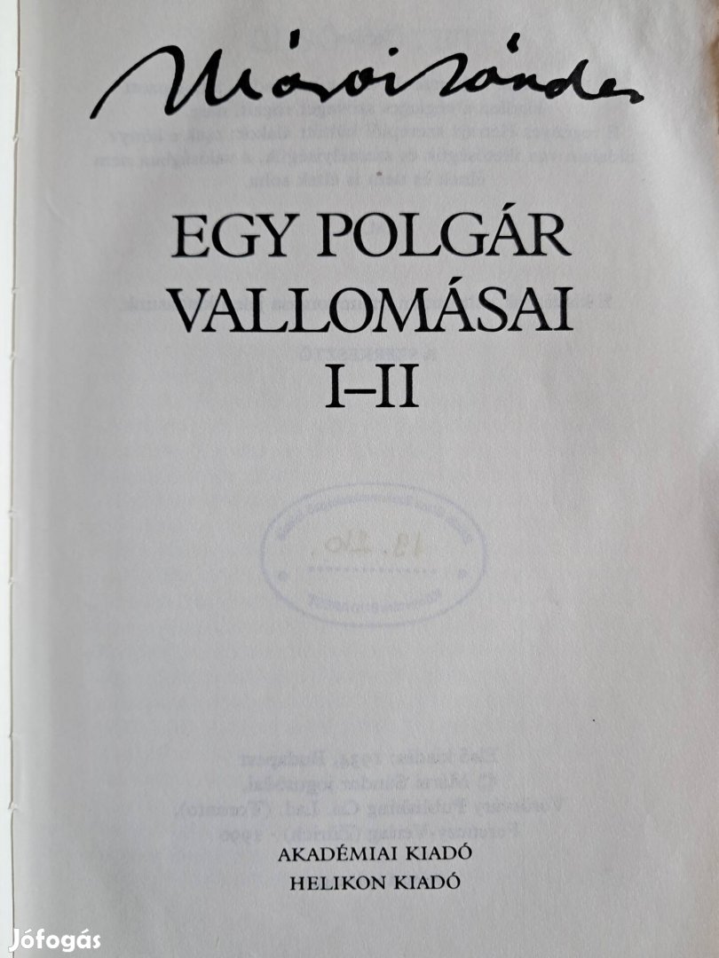 Márai Sándor Egy Polgár Vallomásai 