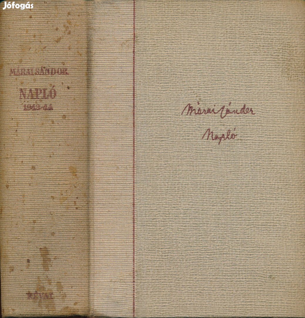 Márai Sándor: Napló 1943-1944. Első kiadás