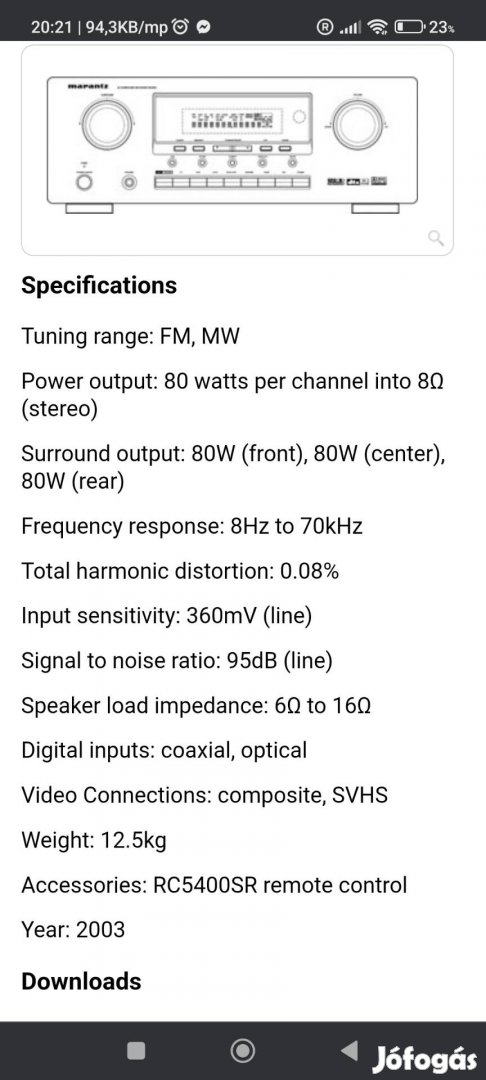 Marantz sr4400/N1S erősítő