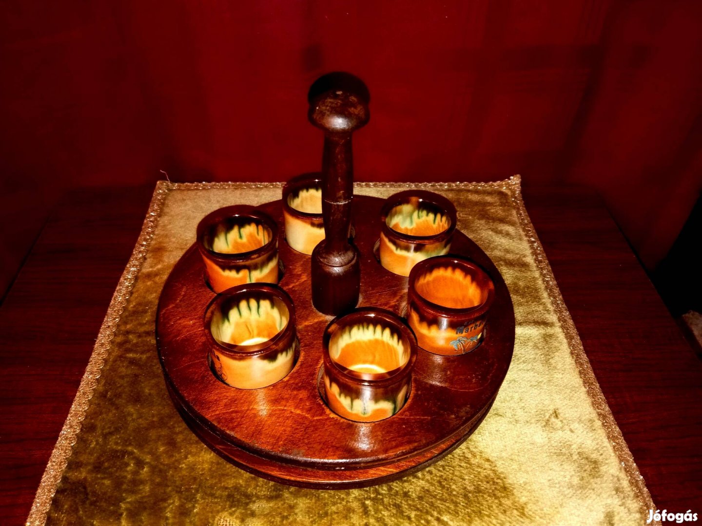 Marbella fa-kerámia pálinkás készlet