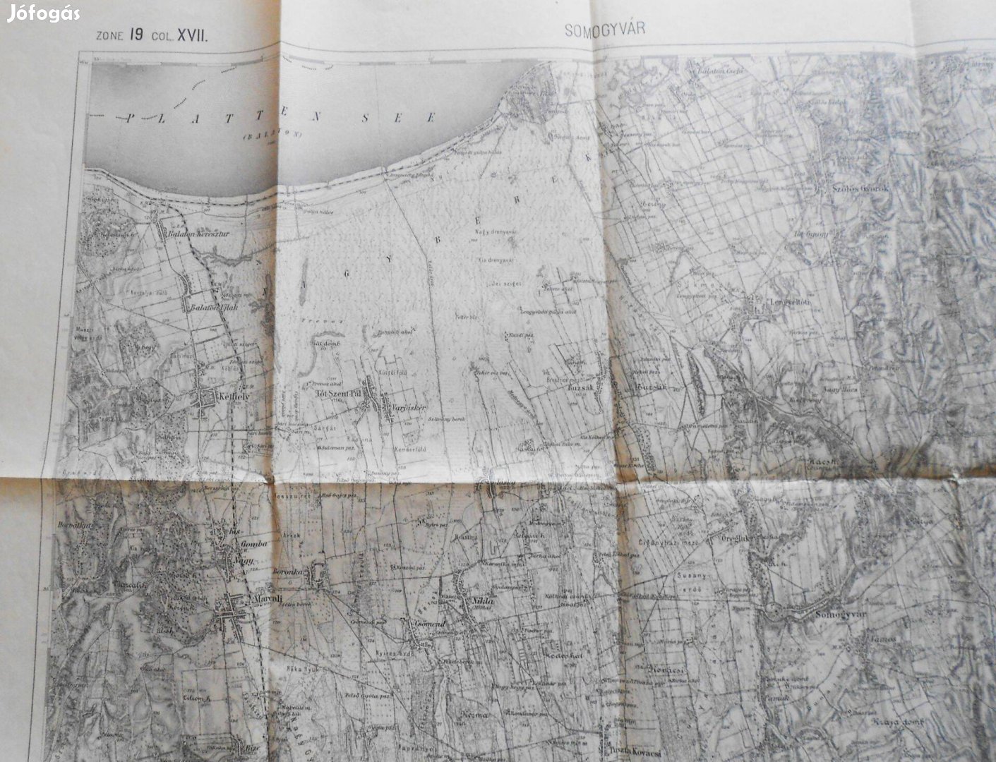 Marcali Balaton Balatonkeresztúr Fonyód Somogytúr régi térkép 1896