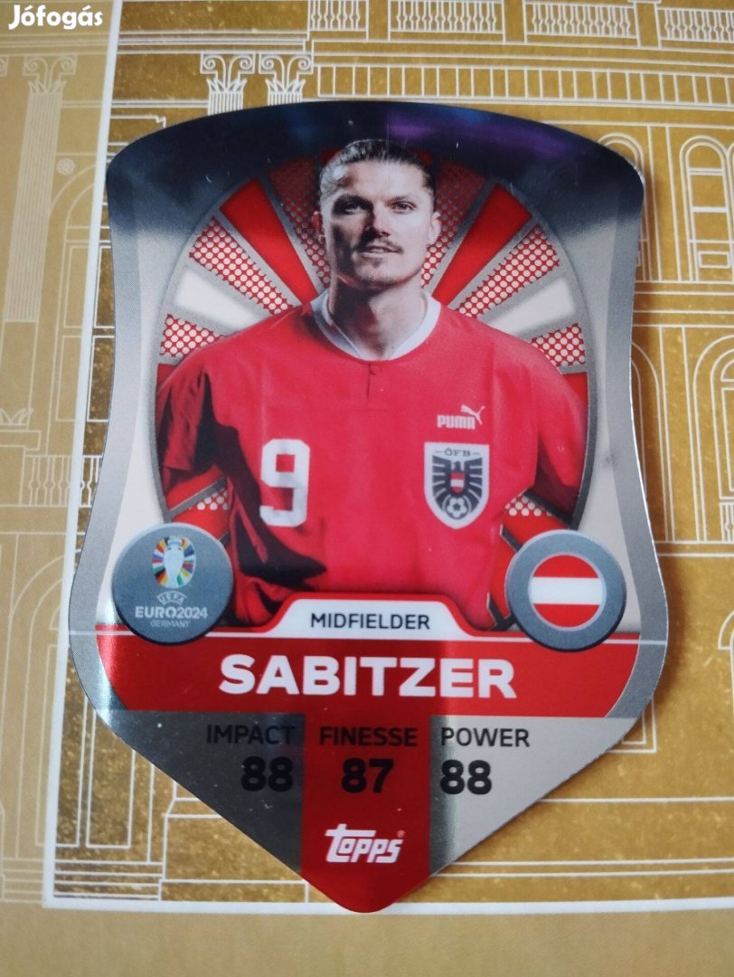 Marcel Sabitzer (Ausztria) Chrome Pro Elite Schield Euro 2024 kártya