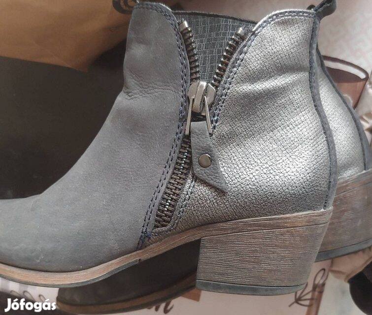 Marco Tozzi 39 acélkék csizma