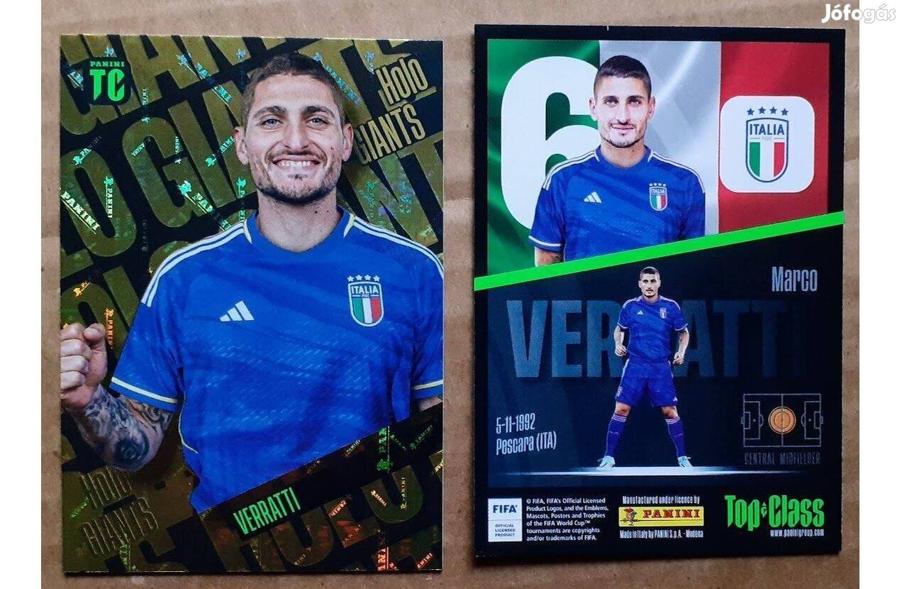 Marco Verratti Olaszország Holo Giants focis kártya Top Class 2023