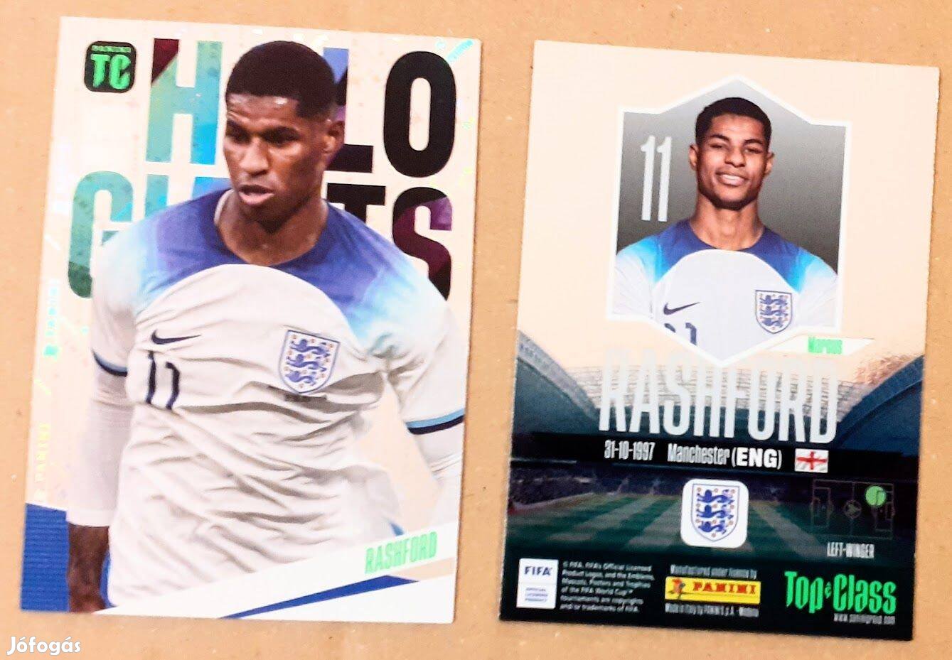 Marcus Rashford Anglia Holo Giants focis kártya Panini Top Class 2024