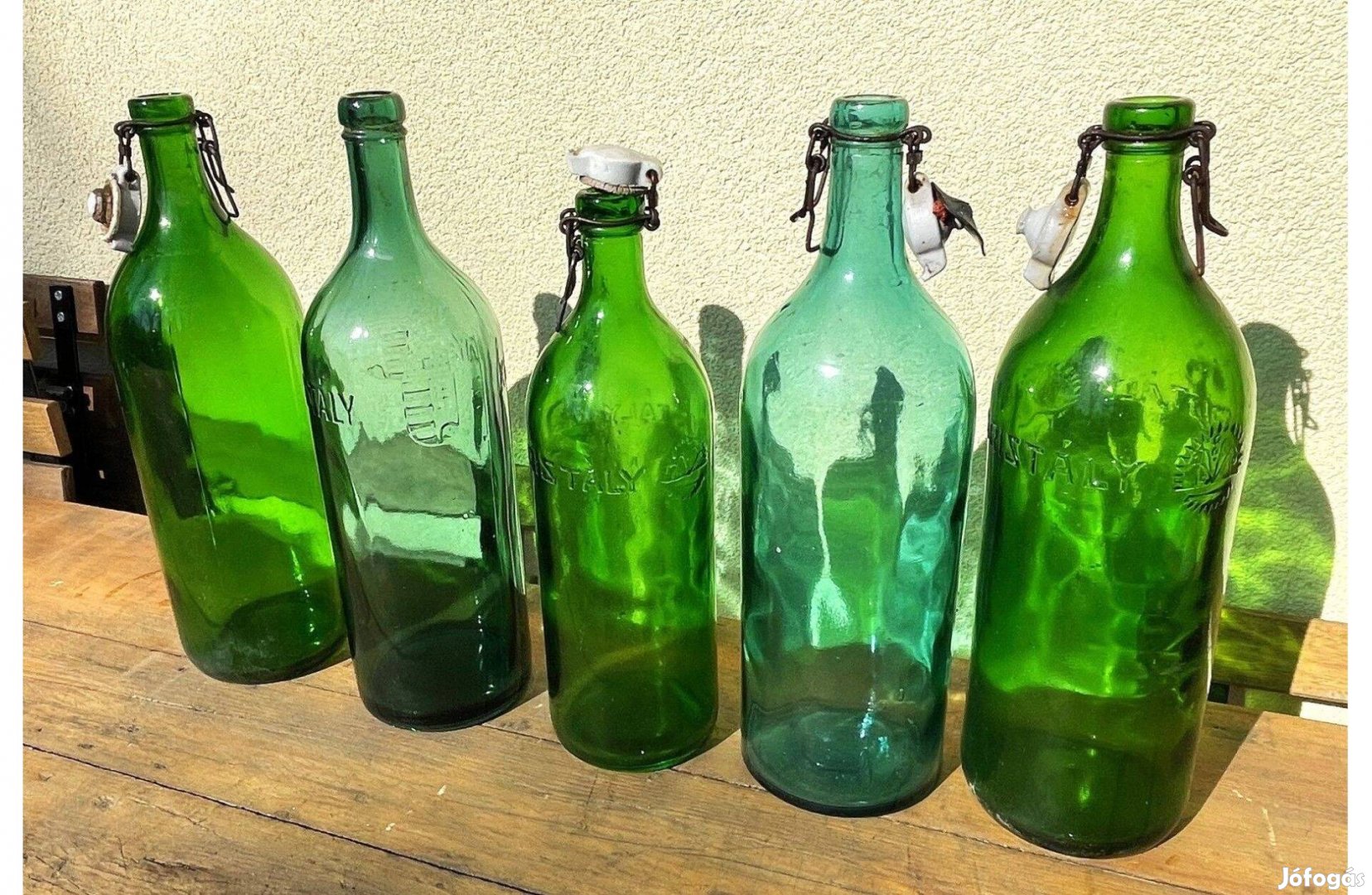 Margitszigeti kristályvizes zöld kék Kristály csatos üveg