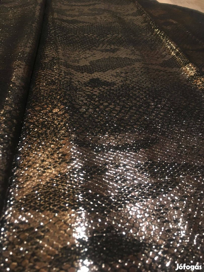 Marhabőr Python kígyó mintás antikolt bronz metá