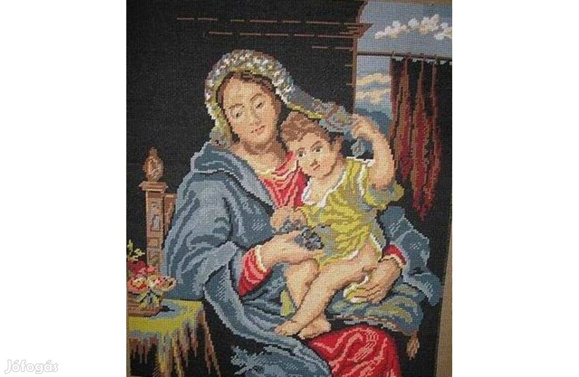 Mária a kis Jézussal 45x55 kivarrt Gobelin kép