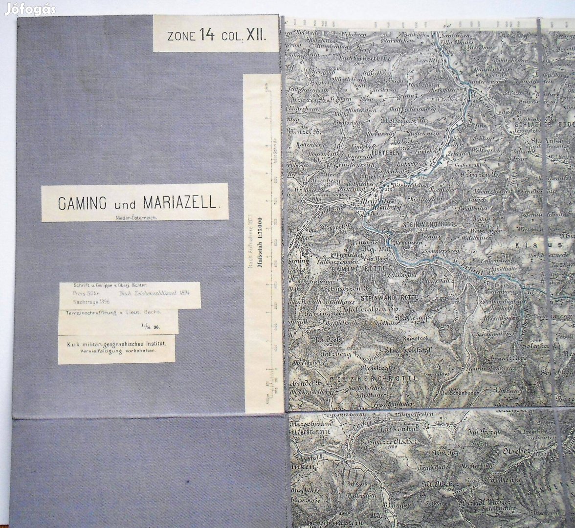 Mariazell környéke régi térkép 1896