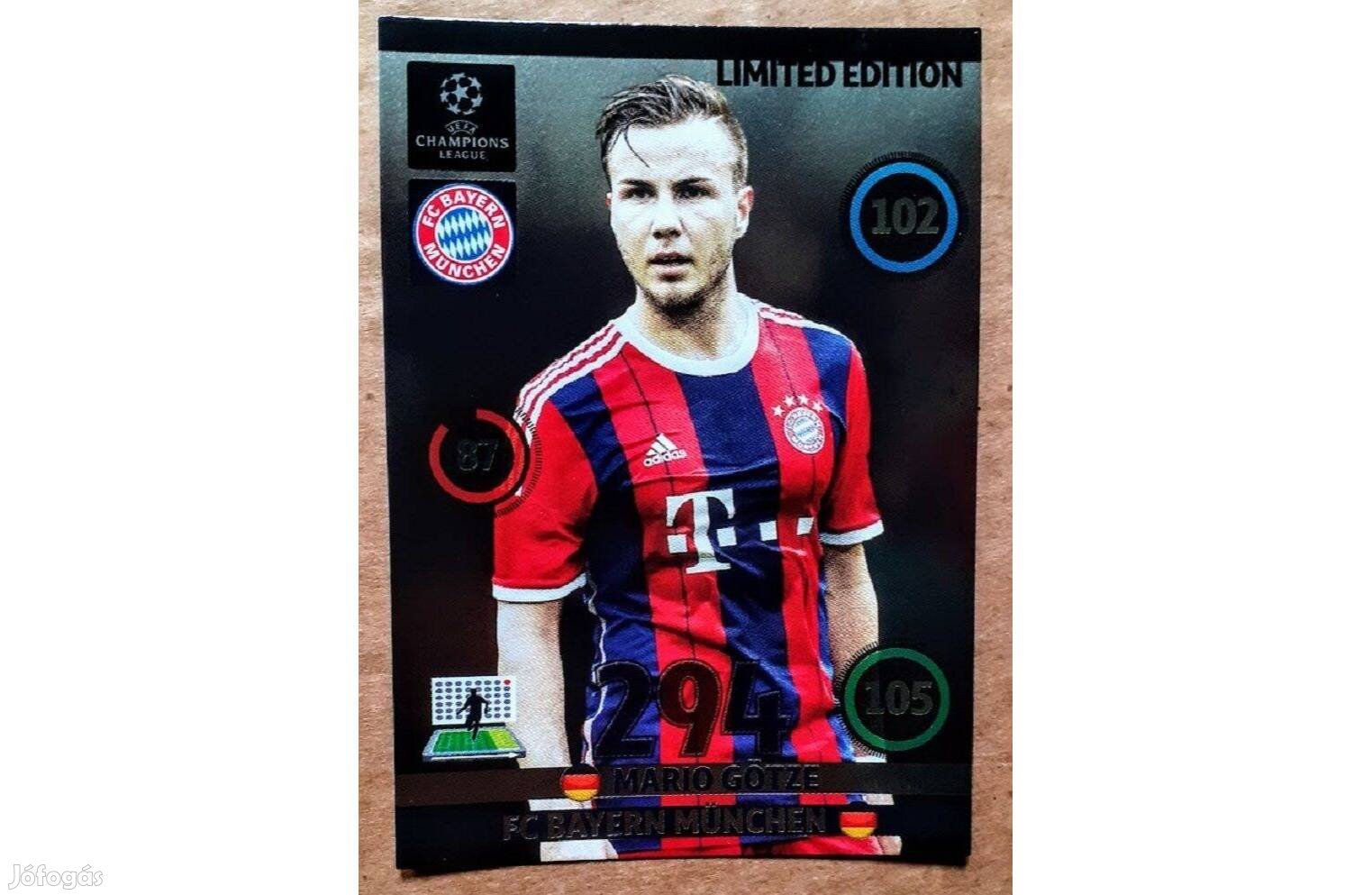 Mario Götze Bayern München Limited focis kártya Panini
