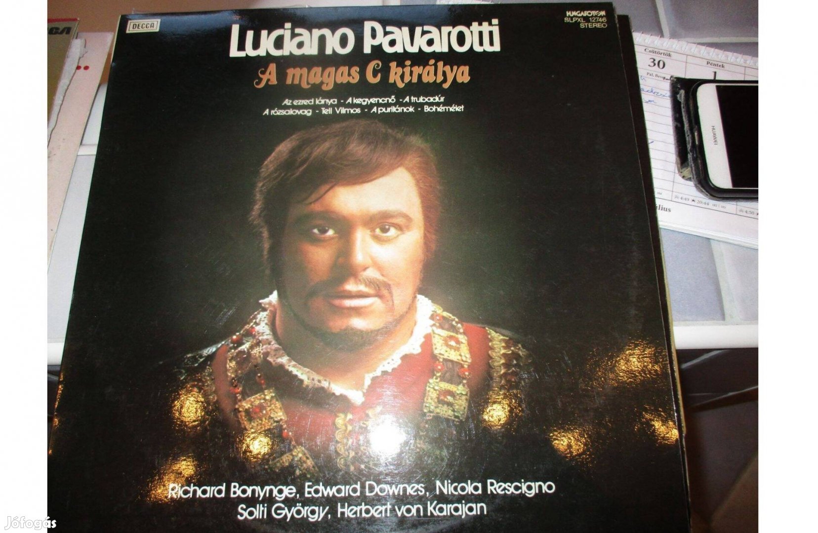 Mario Lanza és Luciano Pavarotti vinyl hanglemezek eladók