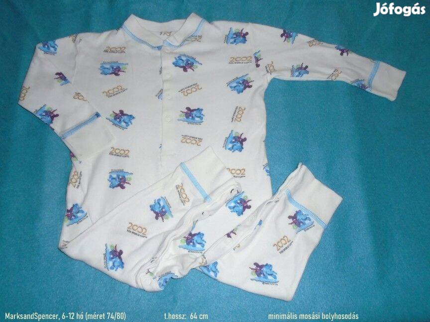 Marks&Spencer fehér mintás rugdalózó 6-12 hó (méret 74 / 80)