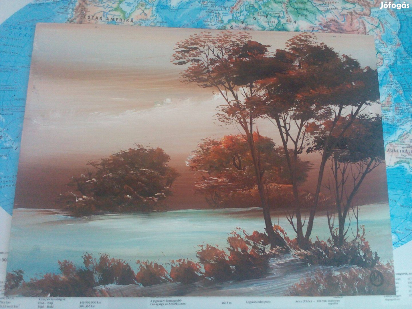 Marosán László Ártér - olaj, farost festmény 30 x 40 cm