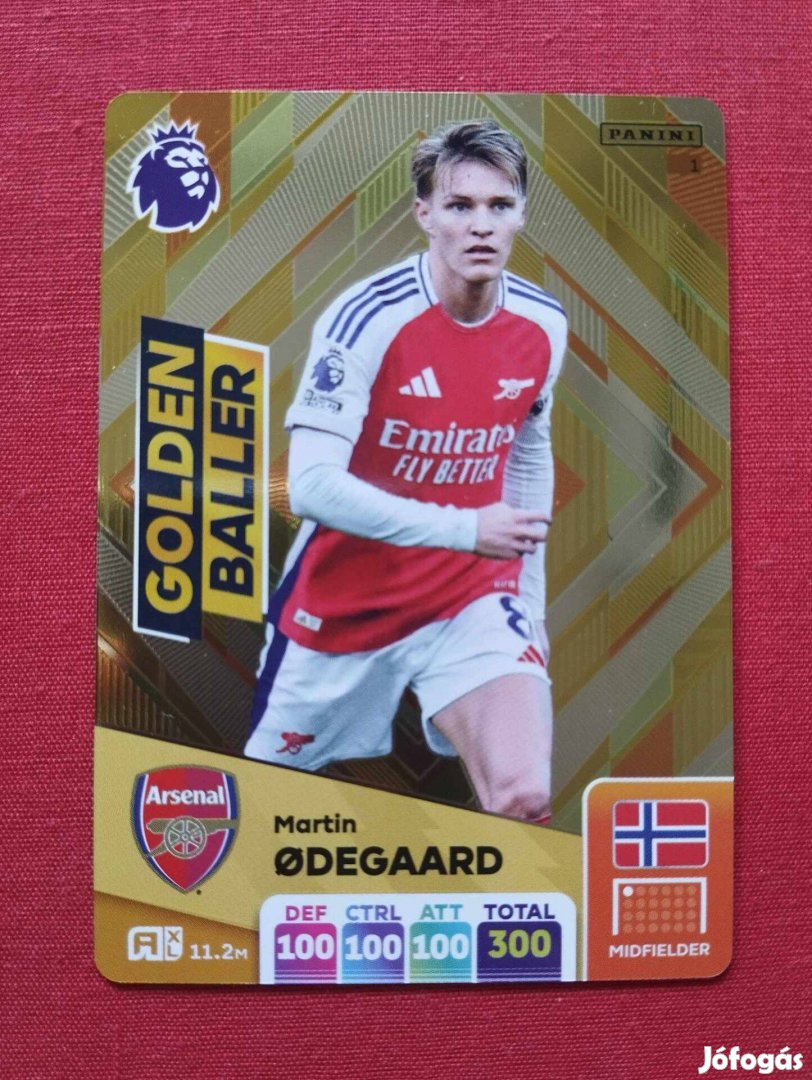 Martin Odegaard Arsenal Premier League 2025 Golden Baller focis kártya