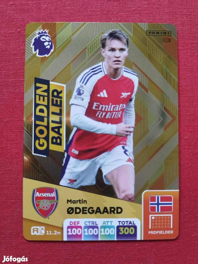 Martin Odegaard Arsenal Premier League 2025 Golden Baller focis kártya