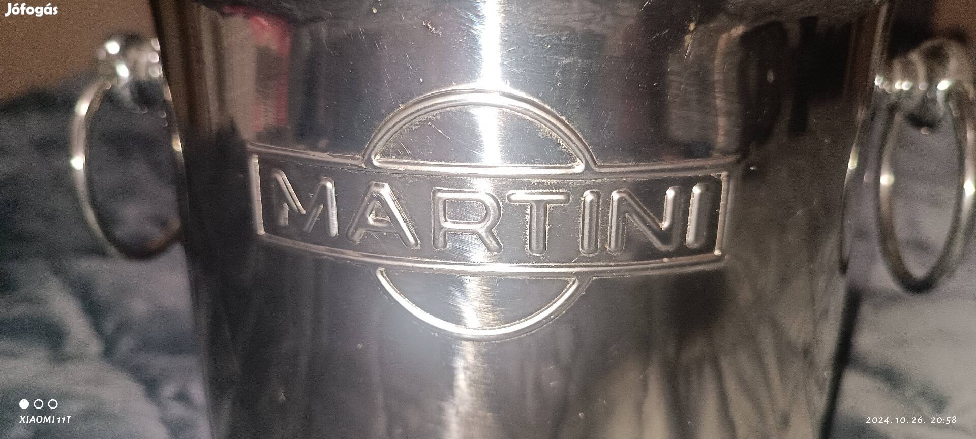 Martini acél pezsgős vödör. Mint az új. Gyönyörű. Posta 