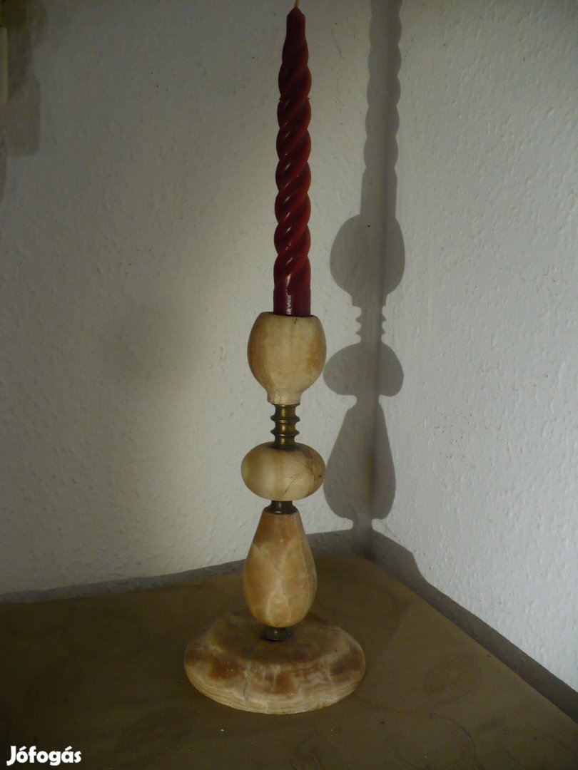 Márvány-réz gyertyatartó