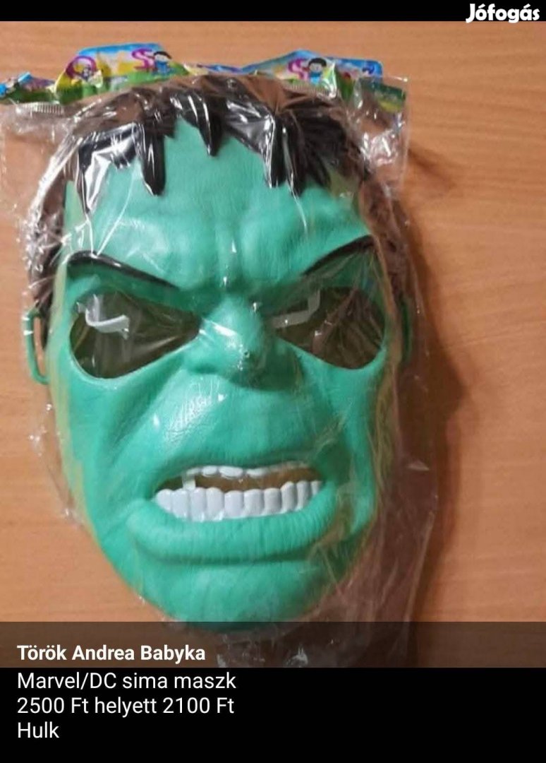 Marvel/DC Hulk maszk álarc