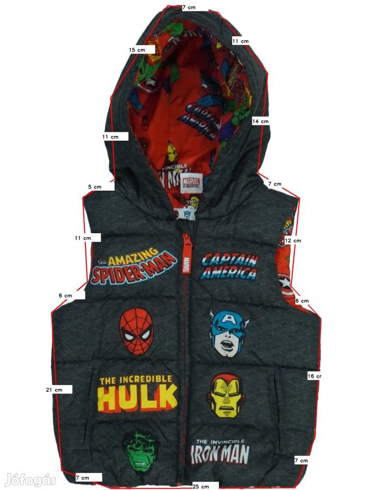 Marvel Új (címke nélküli) Fiú Mellény (Méret: 104)