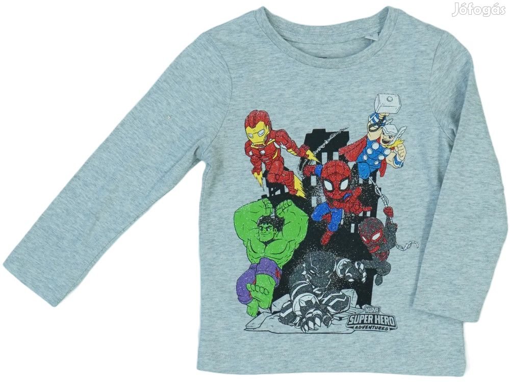 Marvel Új (címkés) Fiú Hosszú ujjú felső (Méret: 92)