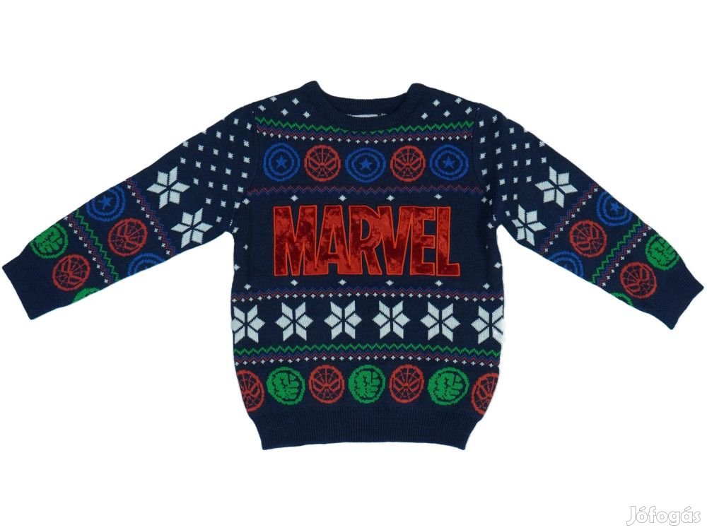 Marvel Új (címkés) Fiú Kötött pulcsi (Méret: 104)