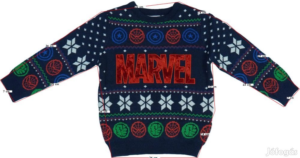 Marvel Új (címkés) Fiú Kötött pulcsi (Méret: 104)