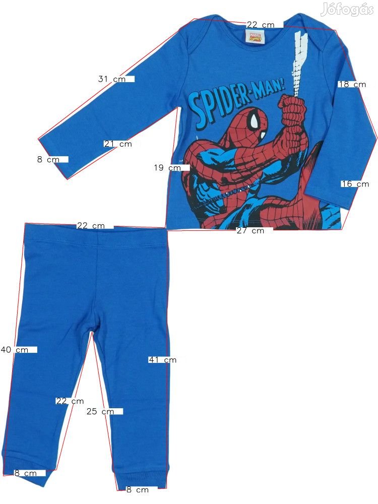 Marvel Új (címkés) Fiú Pizsama (Méret: 80)