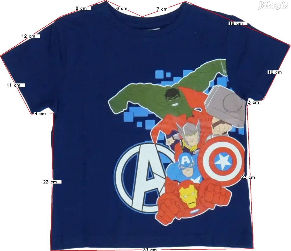 Marvel Új (címkés) Fiú Póló (Méret: 104)
