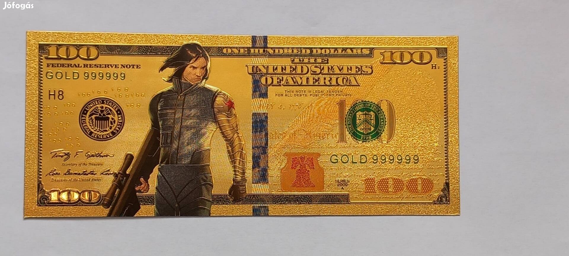 Marvel (Bucky) - színes, aranyozott, plasztik, fantázia 100 dollár